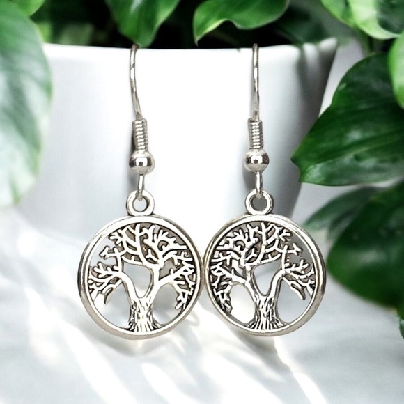 5 For $25💫Silver Tree of Life Dangles Earrings - Picture 4 of 5